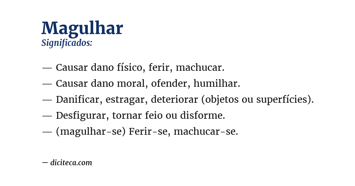 Significado de magulhar