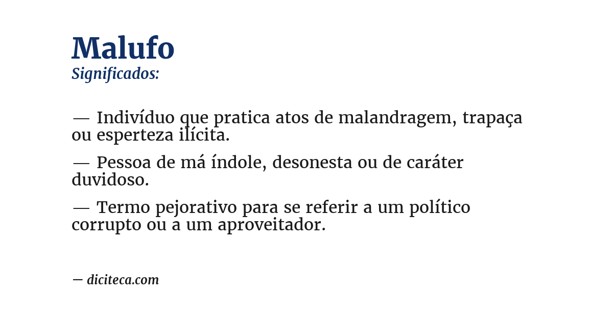 Significado de malufo
