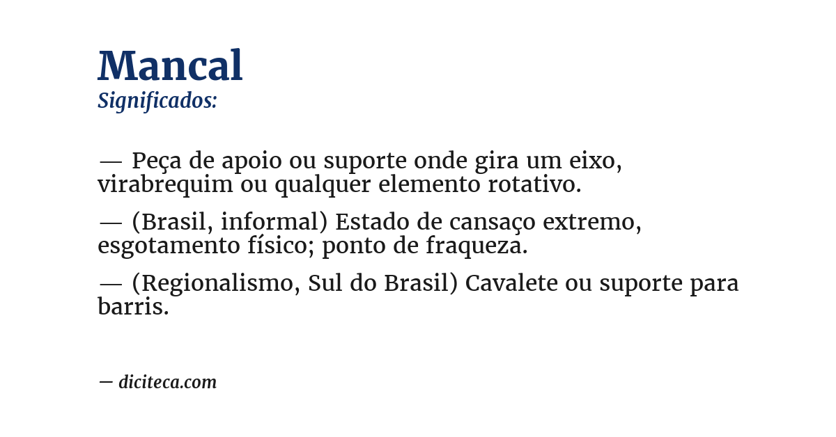 Significado de mancal