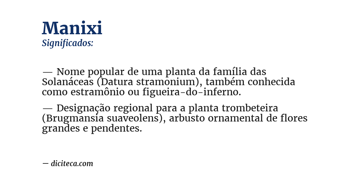 Significado de manixi