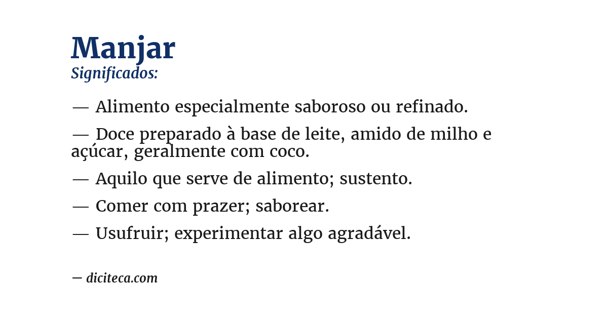 Significado de manjar