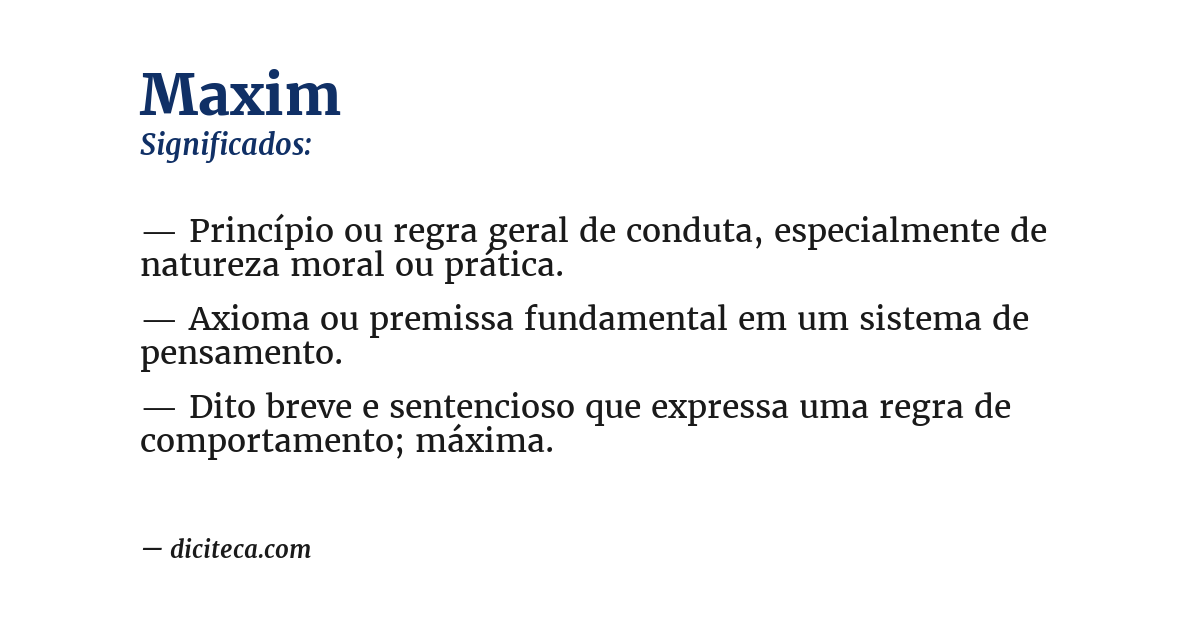 Significado de maxim