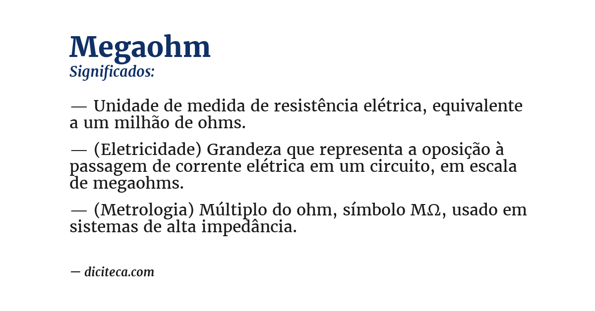 Significado de megaohm