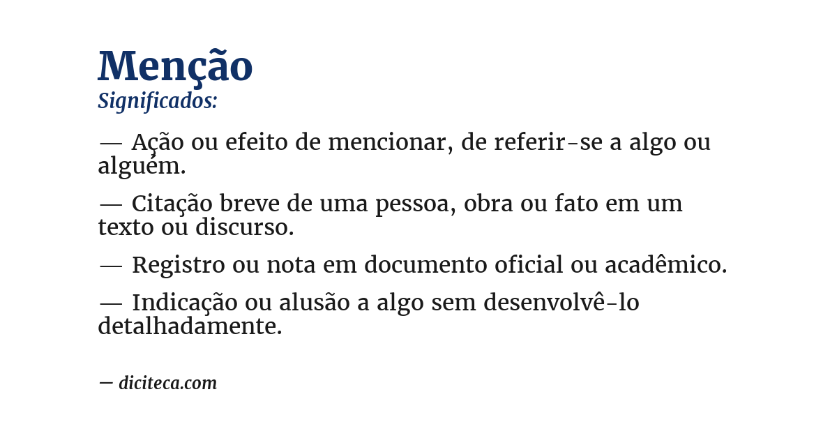 Significado de menção