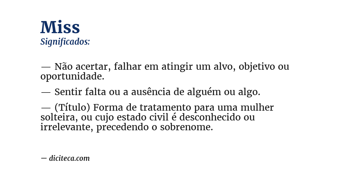 Significado de miss
