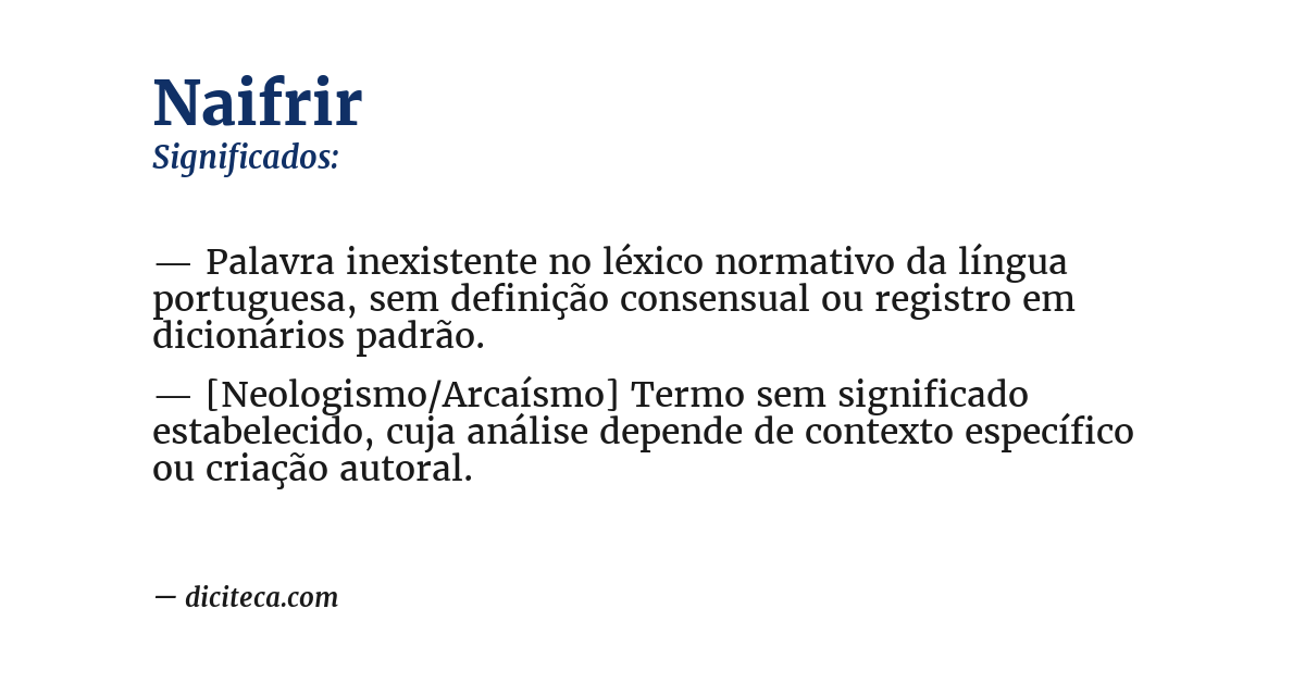 Significado de naifrir