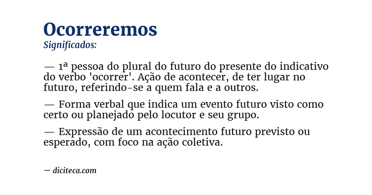 Significado de ocorreremos