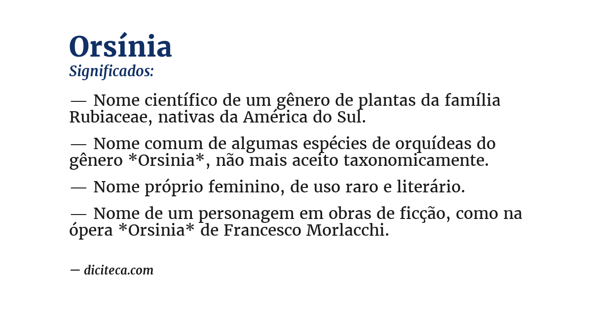 Significado de orsínia