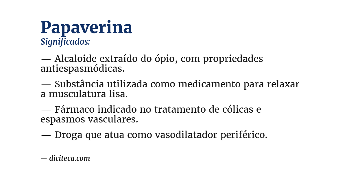 Significado de papaverina