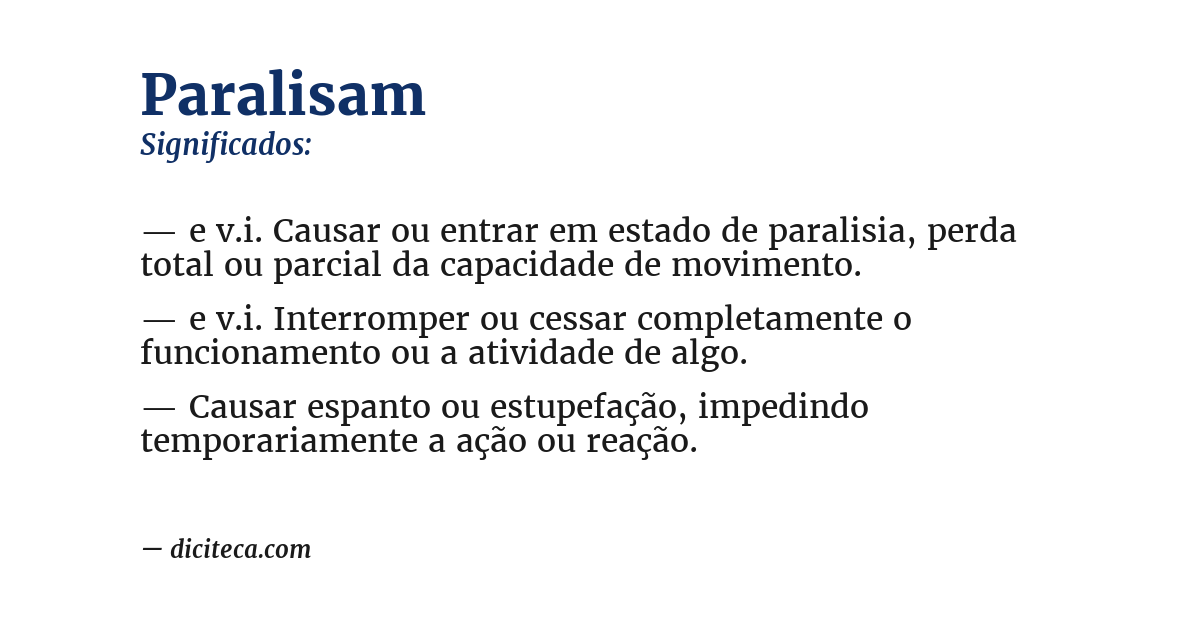 Significado de paralisam