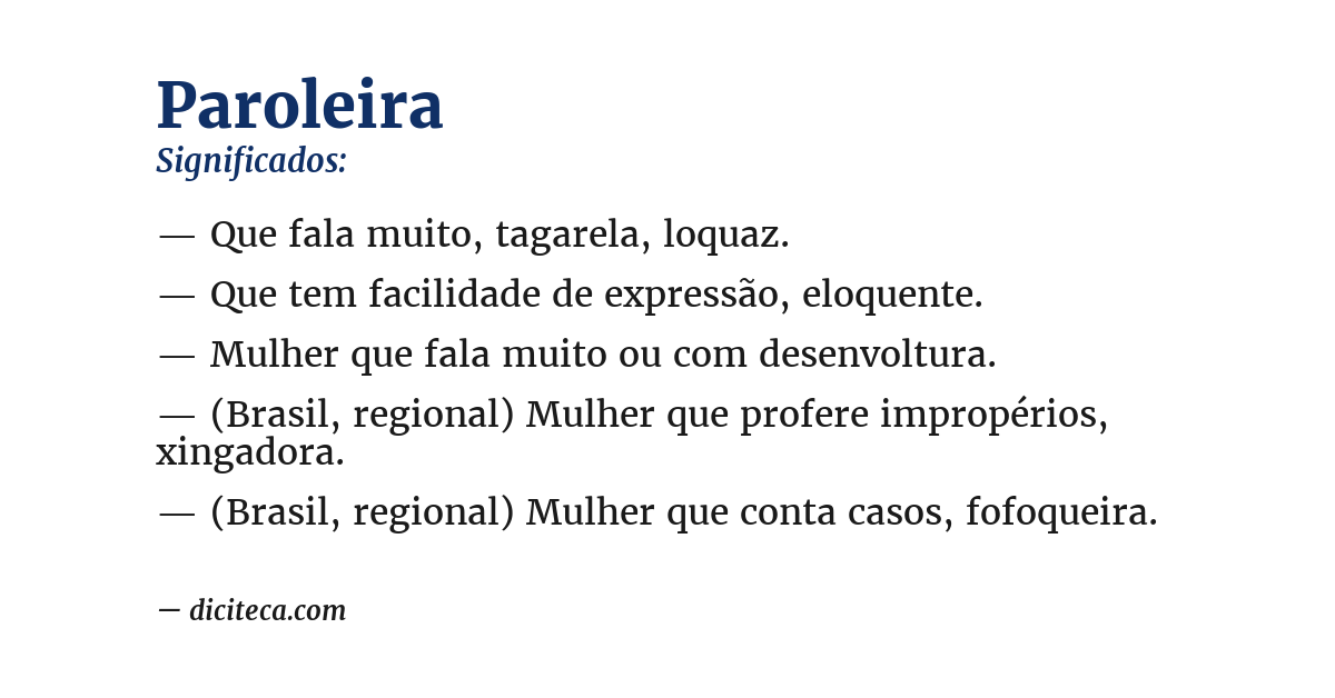 Significado de paroleira