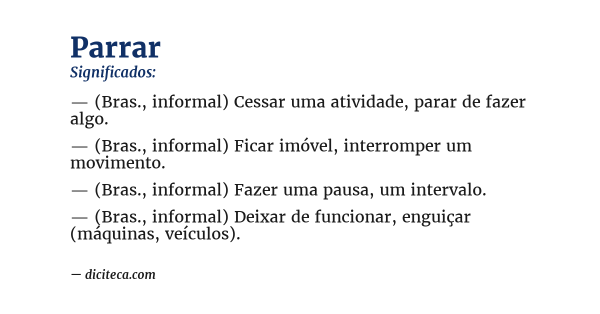 Significado de parrar