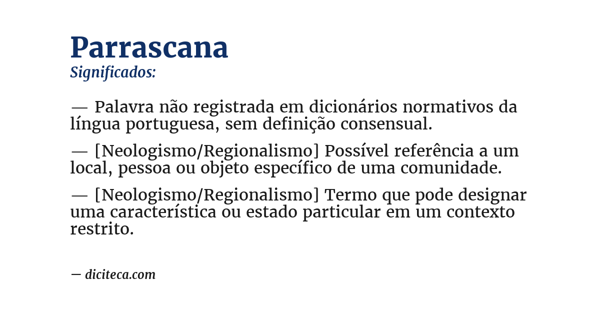Significado de parrascana