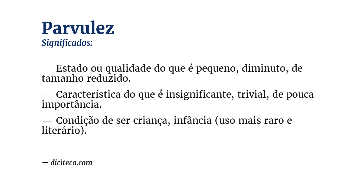 Significado de parvulez