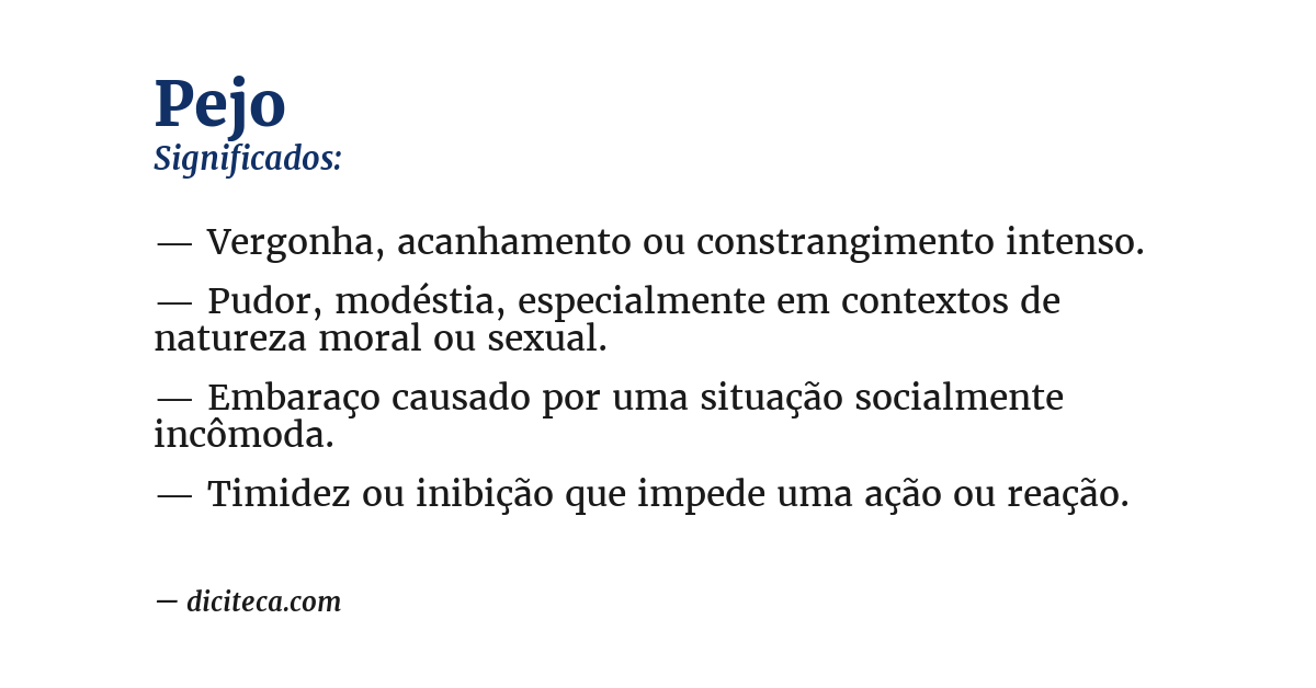 Significado de pejo