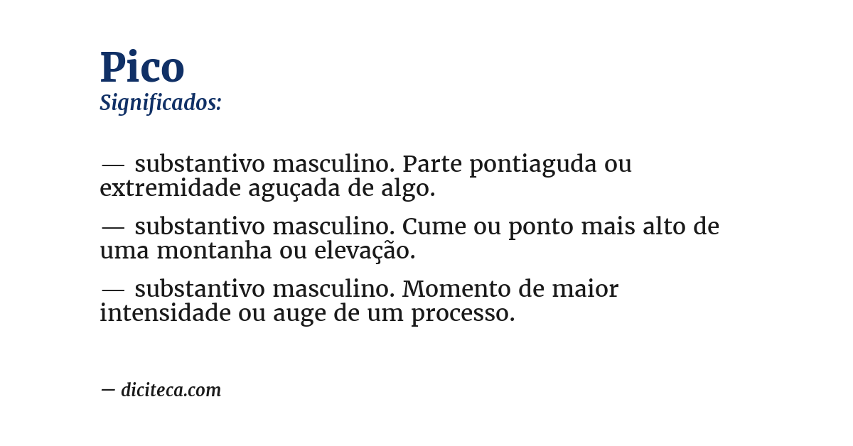 Significado de pico