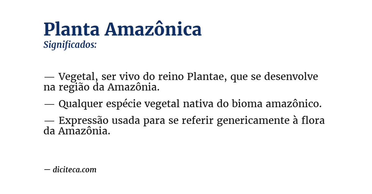 Significado de planta amazônica