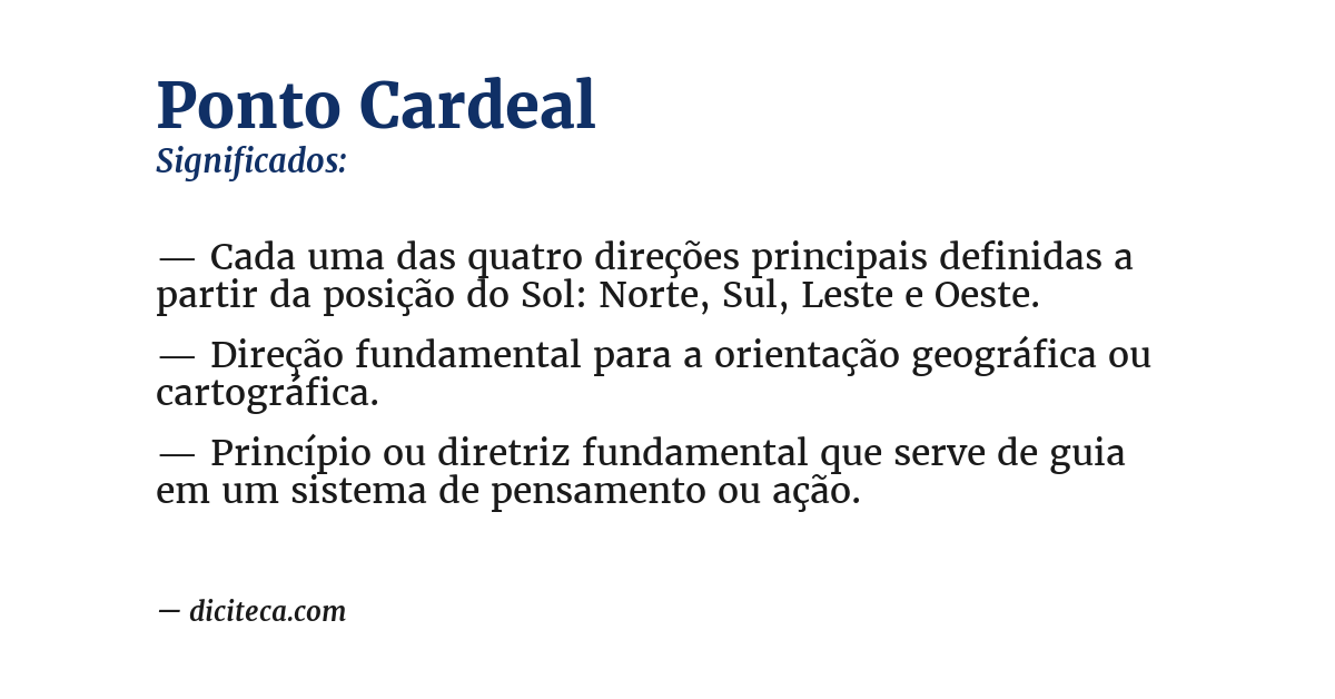 Significado de ponto cardeal