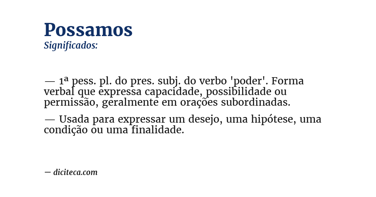 Significado de possamos