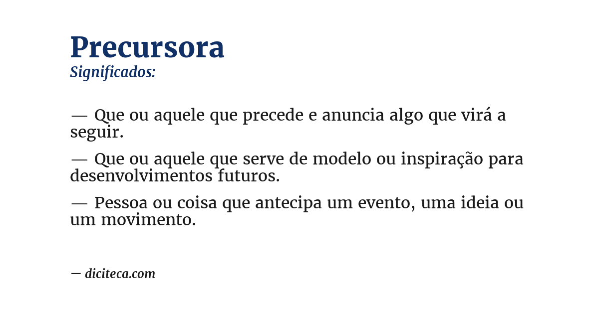 Significado de precursora