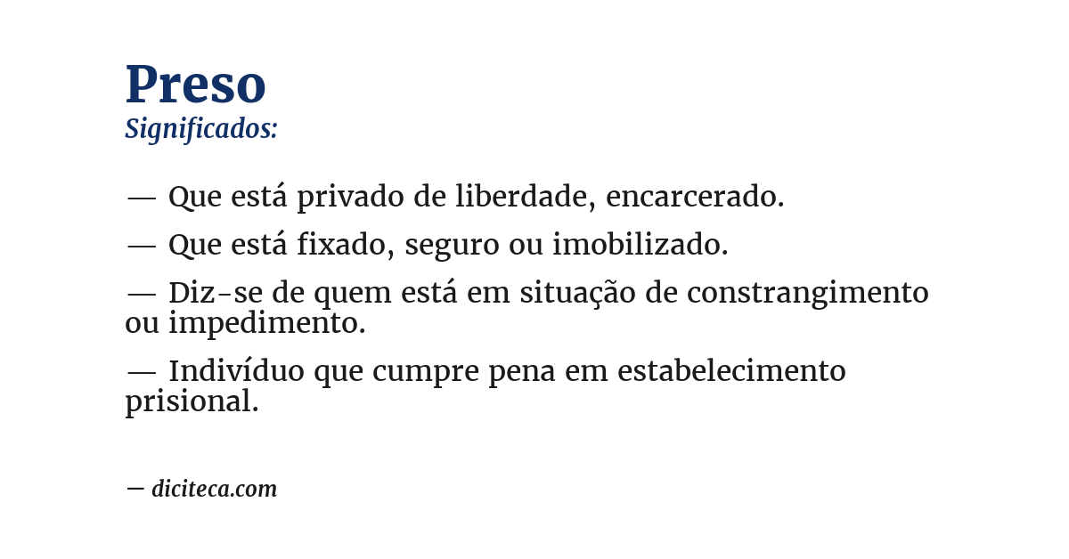 Significado de preso