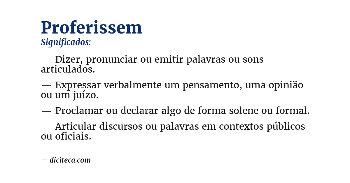 Significado de proferissem