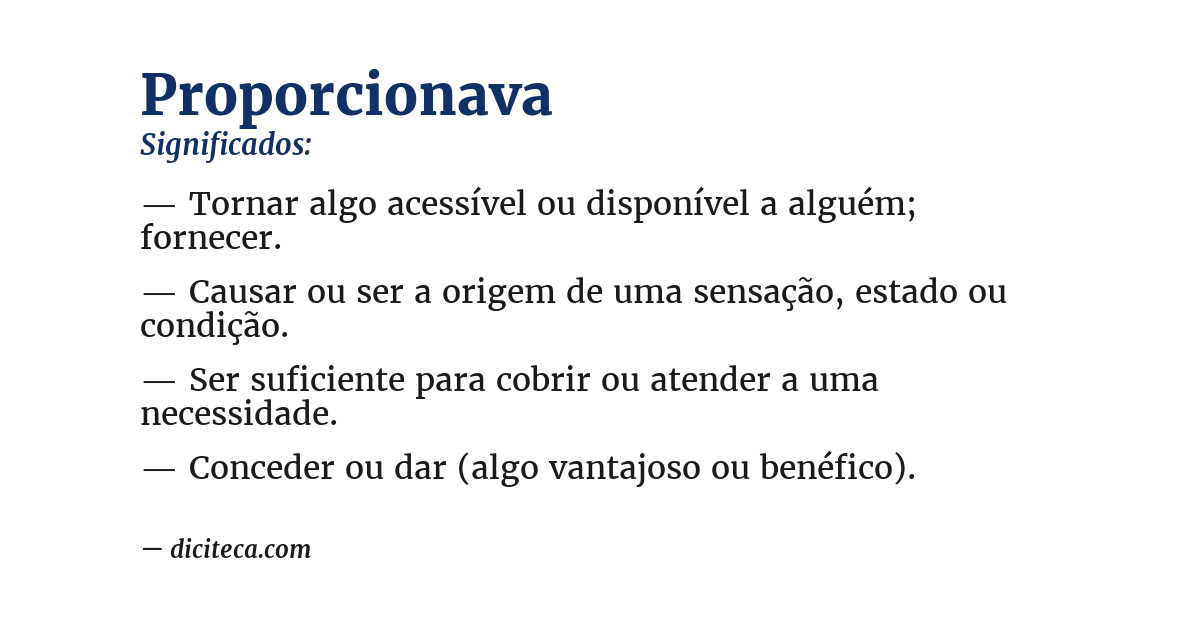Significado de proporcionava