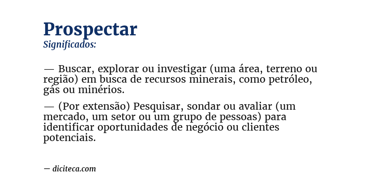 Significado de prospectar