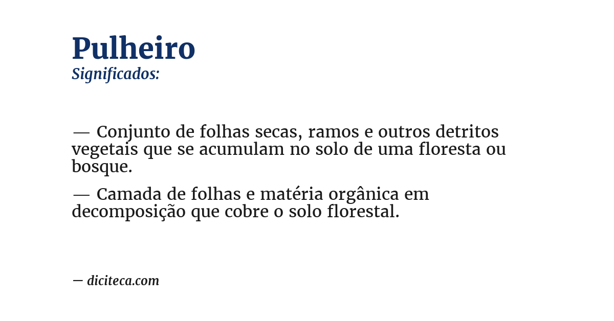 Significado de pulheiro