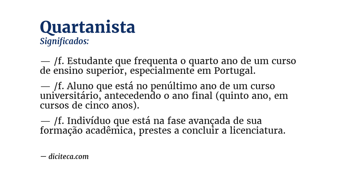 Significado de quartanista