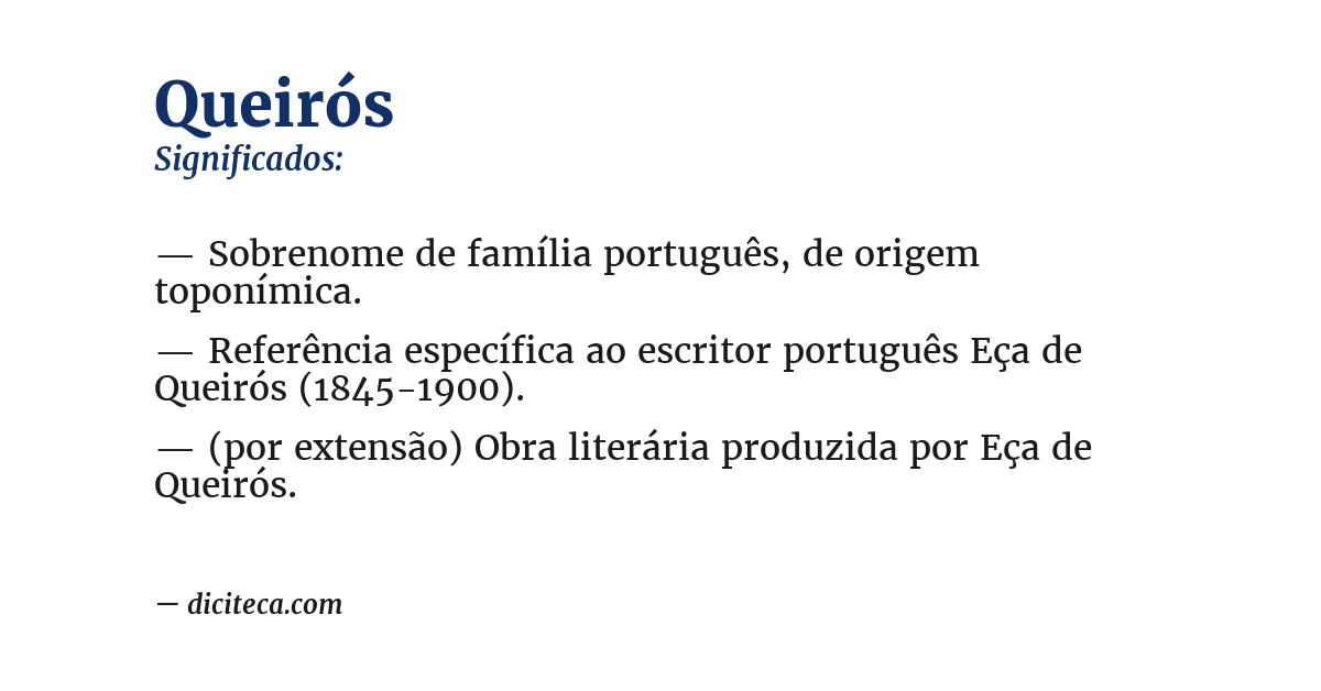 Significado de queirós