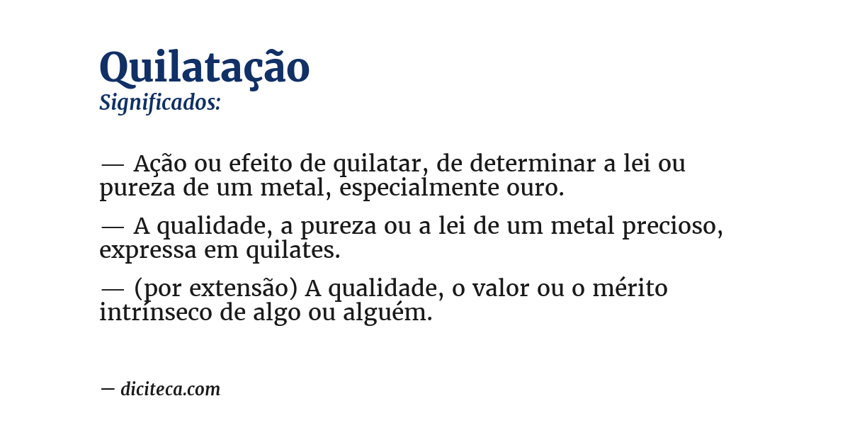 Significado de quilatação