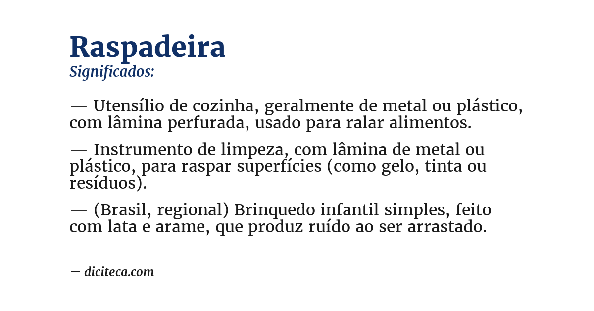 Significado de raspadeira