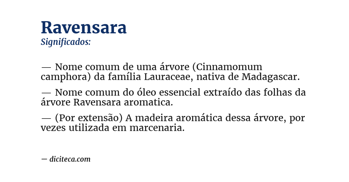 Significado de ravensara