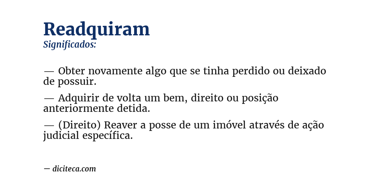 Significado de readquiram