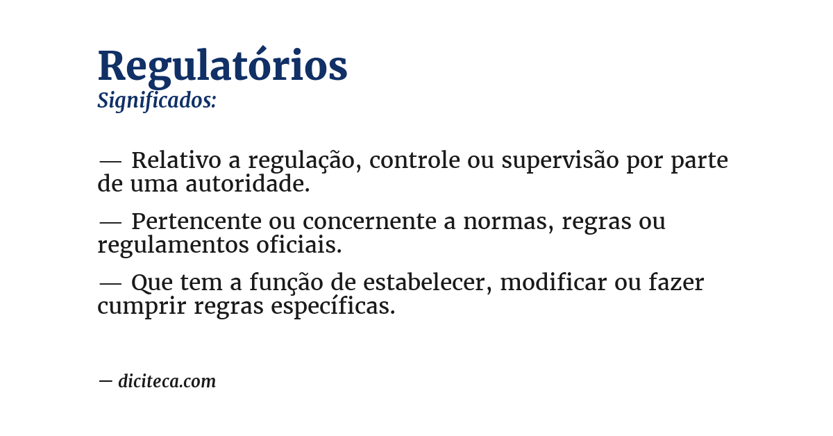 Significado de regulatórios