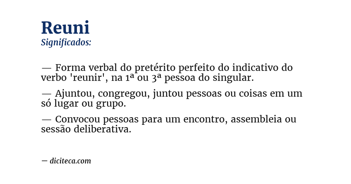 Significado de reuni