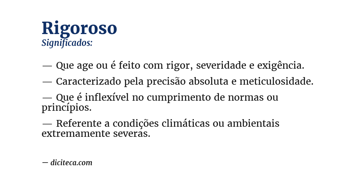Significado de rigoroso