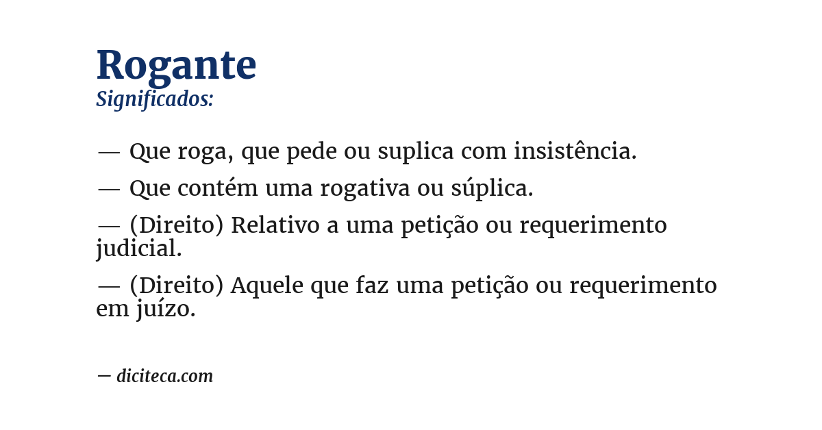 Significado de rogante