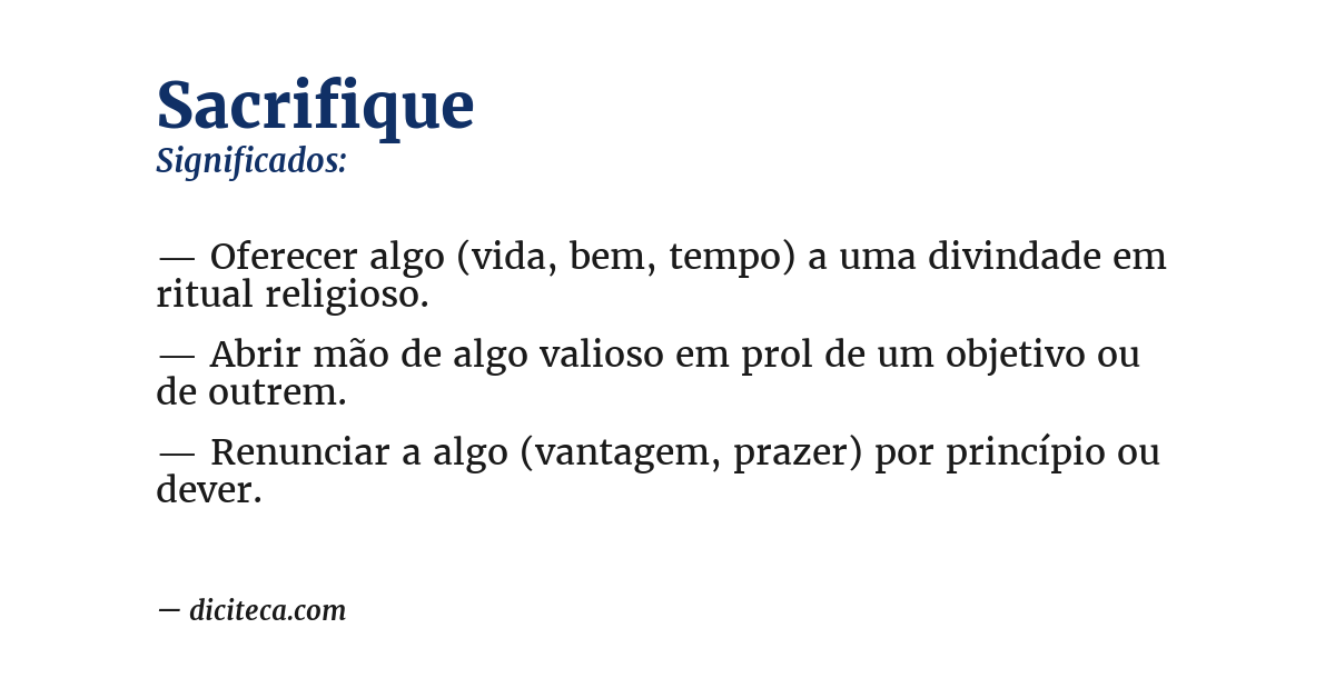 Significado de sacrifique