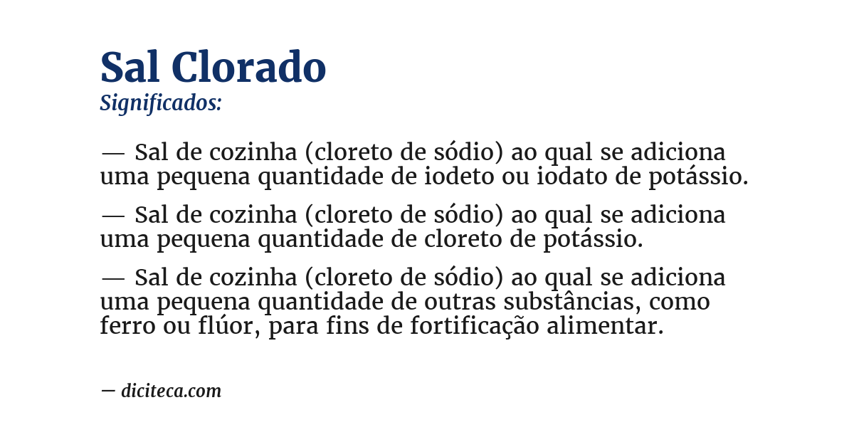 Significado de sal clorado