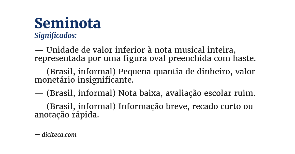 Significado de seminota