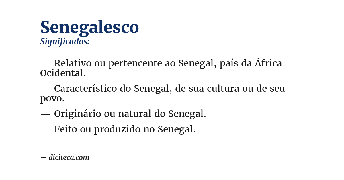 Significado de senegalesco