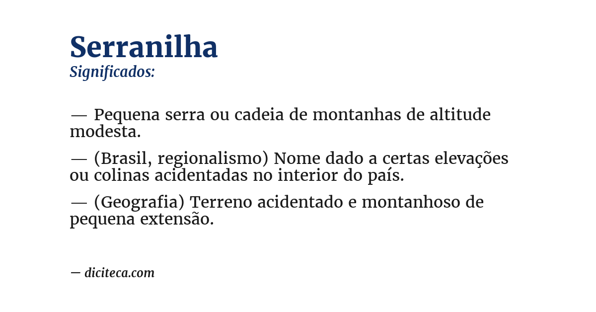 Significado de serranilha