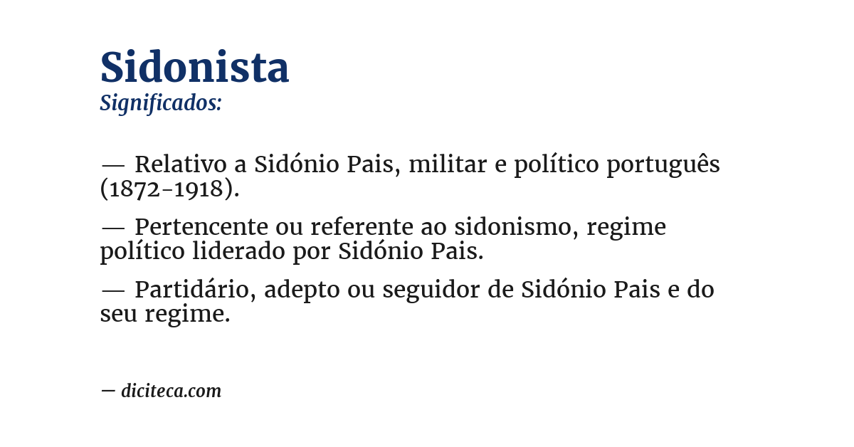 Significado de sidonista
