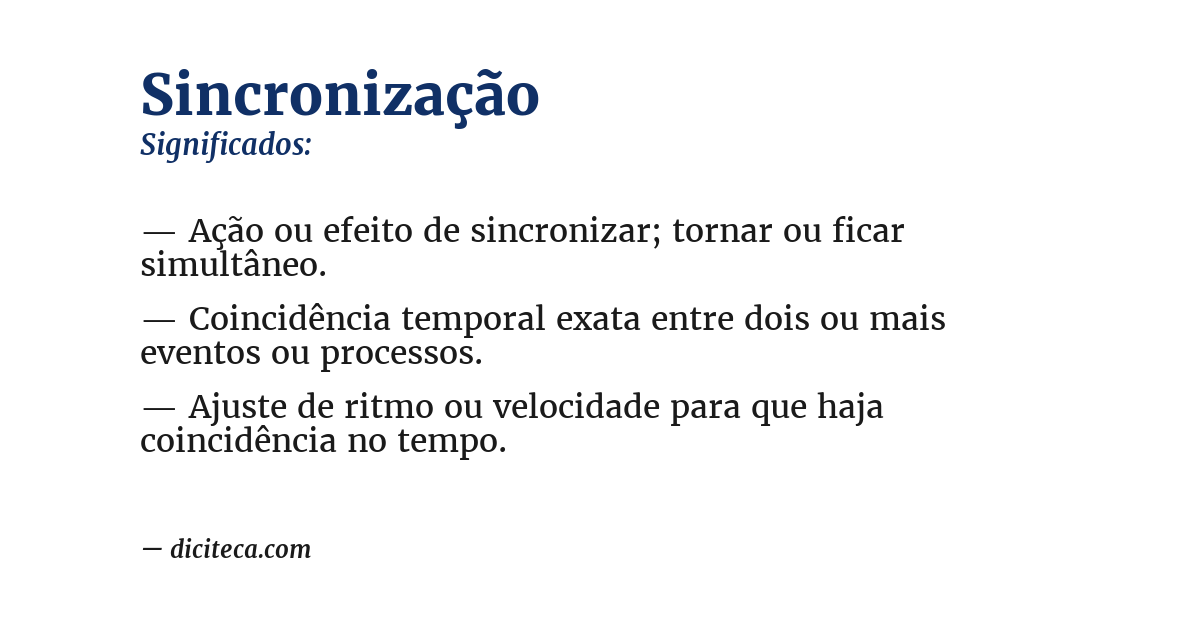 Significado de sincronização