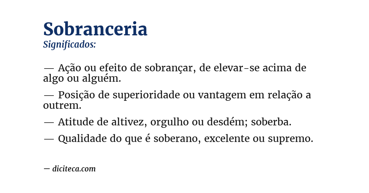 Significado de sobranceria