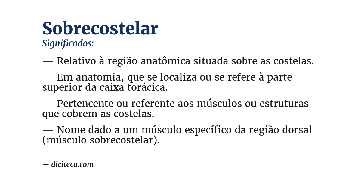 Significado de sobrecostelar