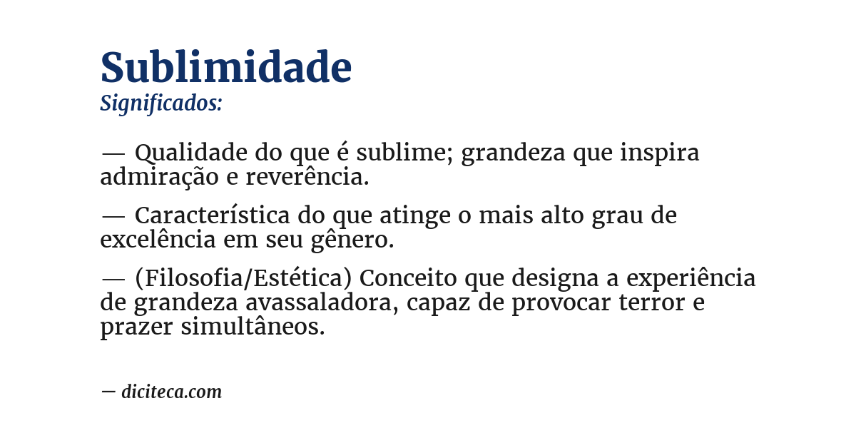 Significado de sublimidade