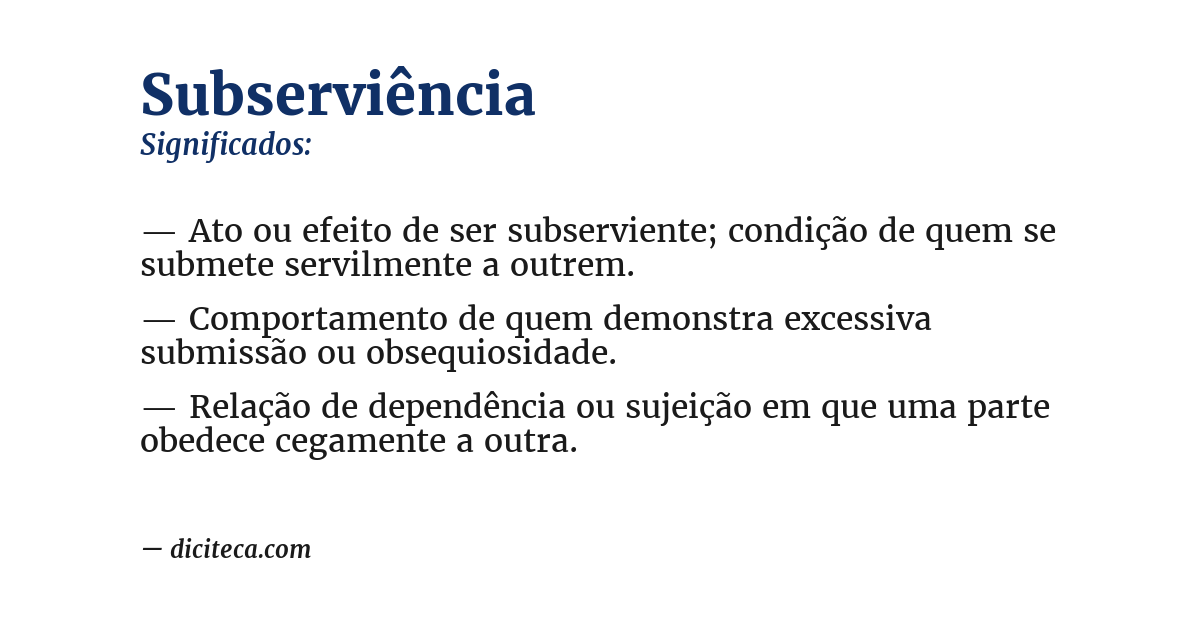 Significado de subserviência
